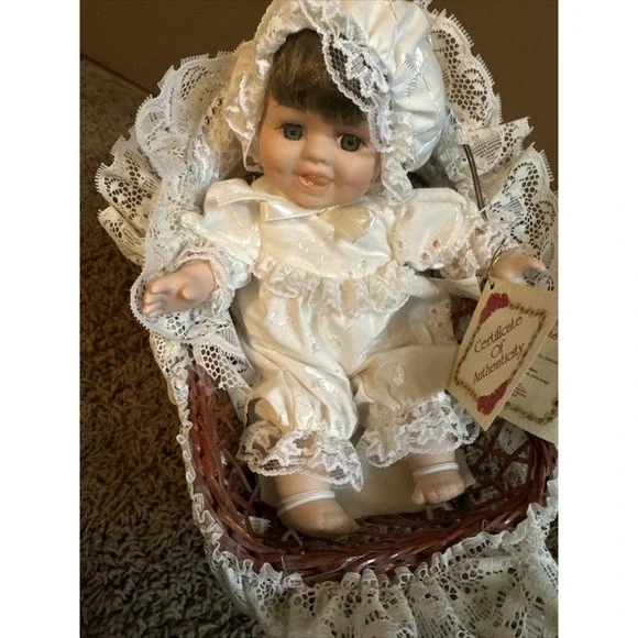 The Collectors Choice Series By DanDee Porcelain / Cloth Baby 9" Doll w.Carriage